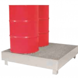 Cubeta de retención metálica de 4 contenedores :: Fabricaciones Metálicas