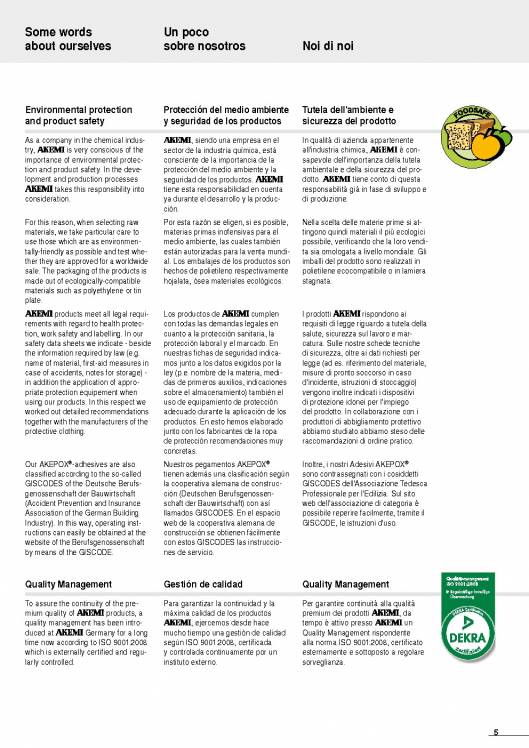 AKEMI. Catálogo de adhesivos y masillas 5