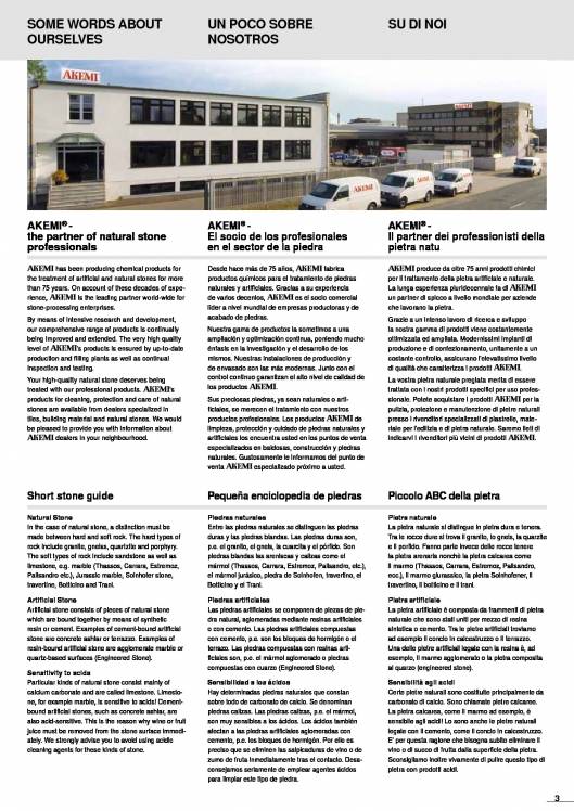 AKEMI. Cuidado de mármoles y piedras 3