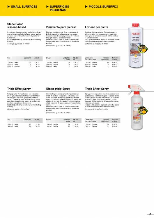 AKEMI. Cuidado de mármoles y piedras 21