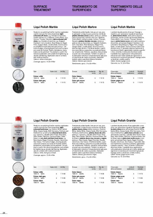 AKEMI. Cuidado de mármoles y piedras 24