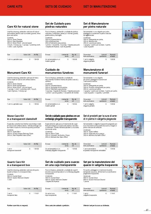 AKEMI. Cuidado de mármoles y piedras 27