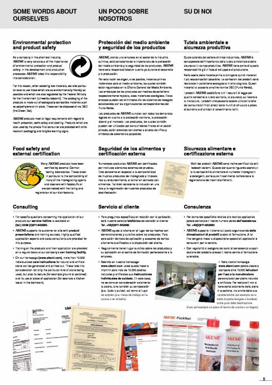 AKEMI. Cuidado de mármoles y piedras 5