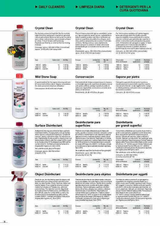 AKEMI. Cuidado de mármoles y piedras 8