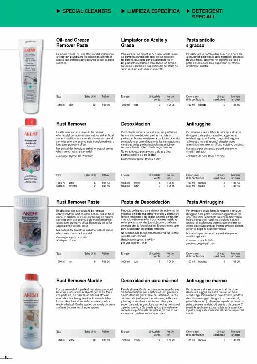 AKEMI. Cuidado de mármoles y piedras 10