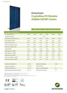 ASM6610P(BF), Paneles solares, Crystalline PV Modules