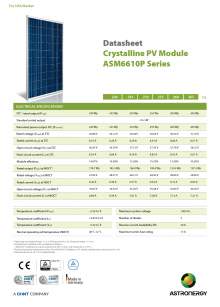 ASM6610P. Paneles solares, Crystalline PV Module