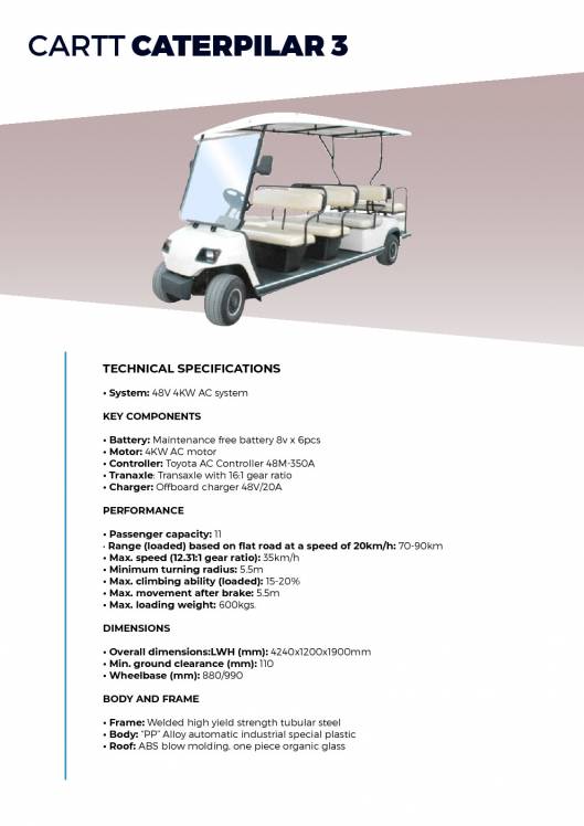 CARTTEC AIRPORT. Vehículos eléctricos aeropuerto golf carts. Catálogo 2019 inglés 15