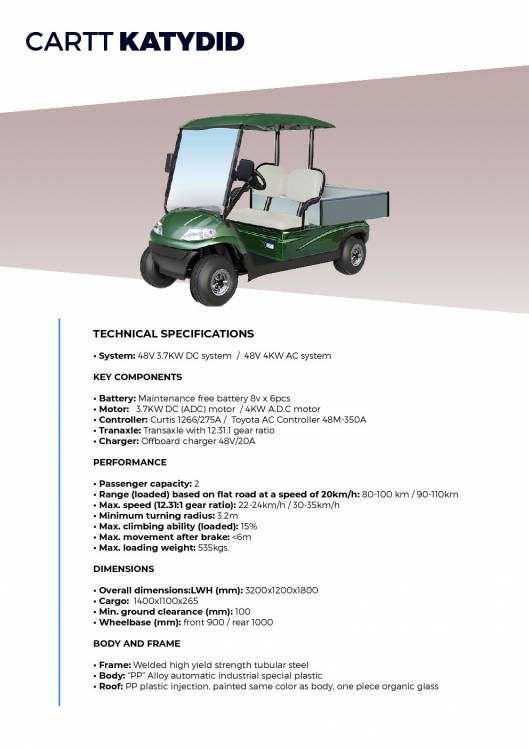 CARTTEC AIRPORT. Vehículos eléctricos aeropuerto golf carts. Catálogo 2019 inglés 29