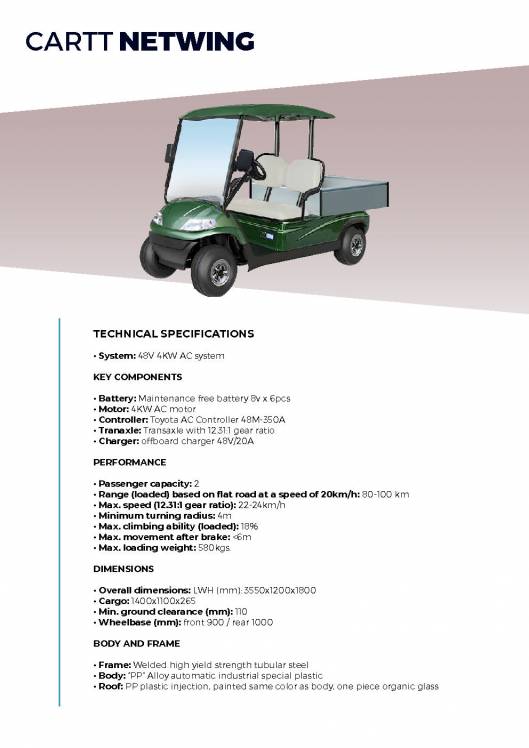 CARTTEC AIRPORT. Vehículos eléctricos aeropuerto golf carts. Catálogo 2019 inglés 31