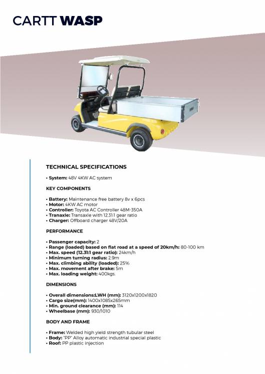 CARTTEC AIRPORT. Vehículos eléctricos aeropuerto golf carts. Catálogo 2019 inglés 6