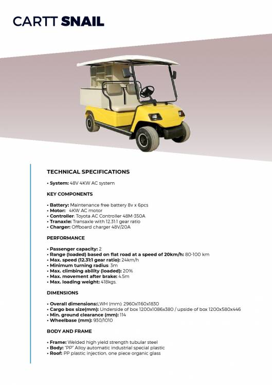 CARTTEC AIRPORT. Vehículos eléctricos aeropuerto golf carts. Catálogo 2019 inglés 9