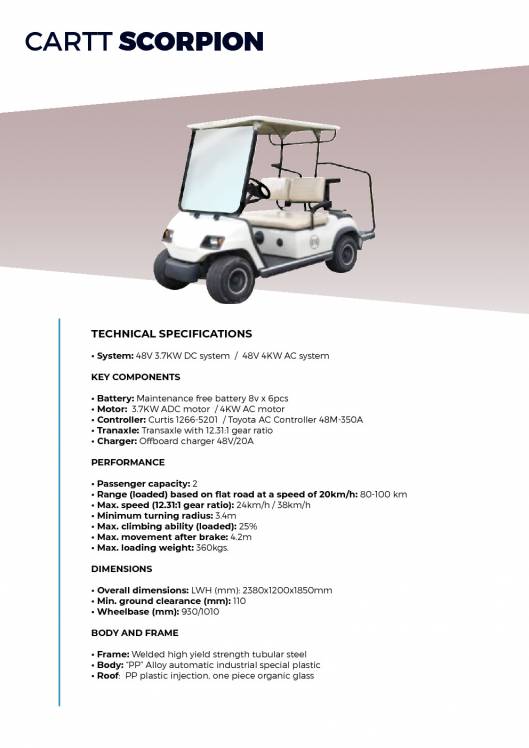 CARTTEC AIRPORT. Vehículos eléctricos aeropuerto golf carts. Catálogo 2019 inglés 10