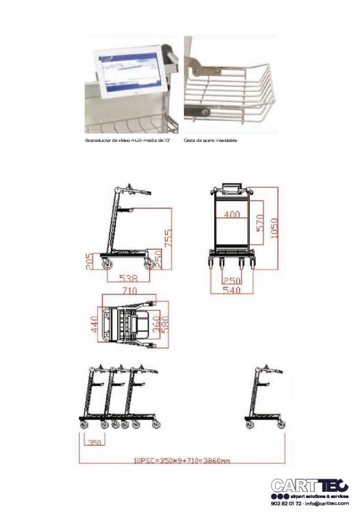 CARTTEC CARTT4060-VP. Carro portaequipaje para aeropuerto 2