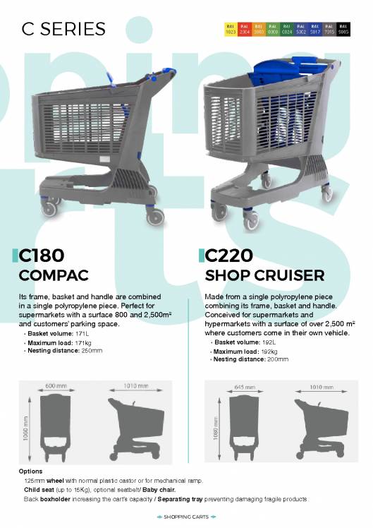 CARTTEC RETAIL. Carros y cestas de supermercado. Catálogo inglés 2019 11