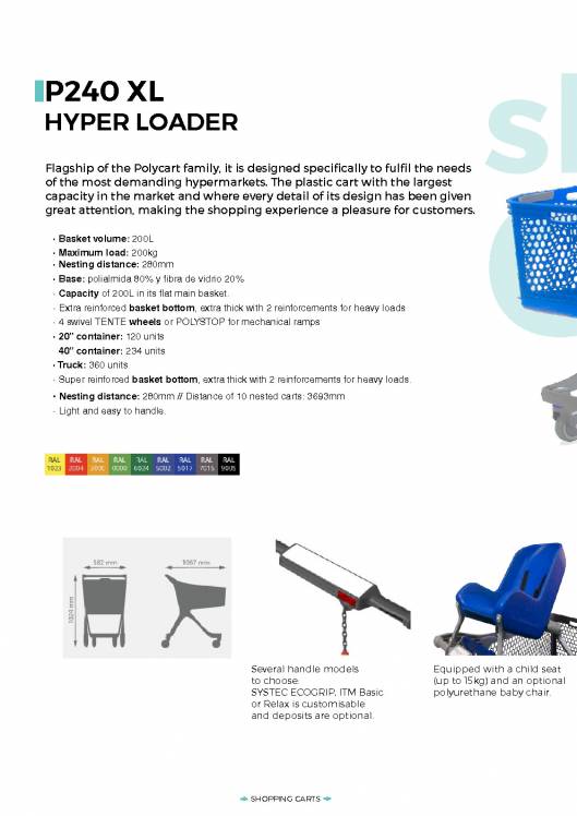 CARTTEC RETAIL. Carros y cestas de supermercado. Catálogo inglés 2019 8