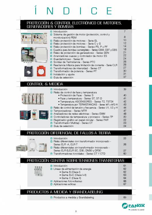 Catalogo general de baja tensión de FANOX 5