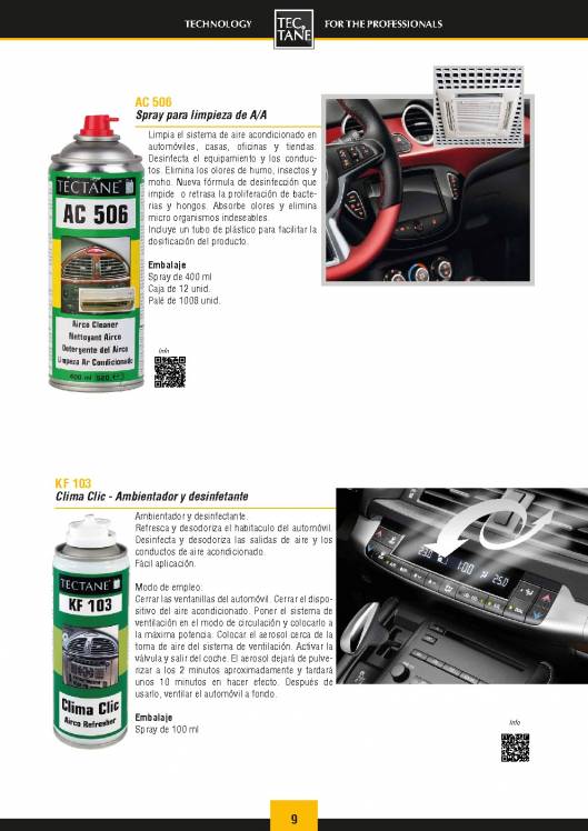 Catálogo general TECTANE Sector Automoción 9