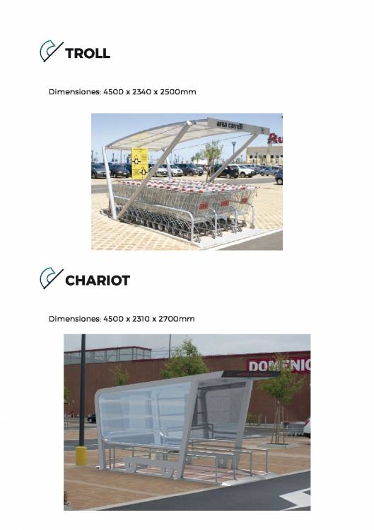 Catalógo de parking cubierto para carros de supermercado COVERCARTT 5