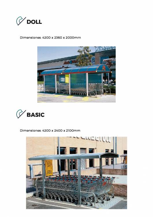 Catalógo de parking cubierto para carros de supermercado COVERCARTT 9