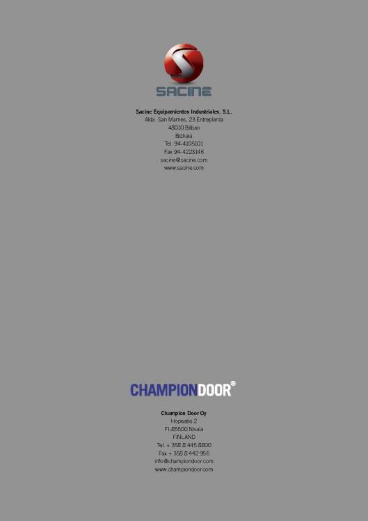 CHAMPIONDOOR. Puertas de grandes dimensiones 20