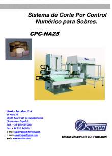 CPC-NA25. Sistema de Corte Por Control Numérico para Sobres.