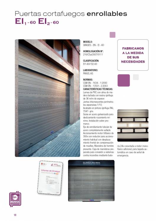 EI1-EI2-60-90-120-180 C/5. Puertas cortafuegos abatibles y correderas. 18