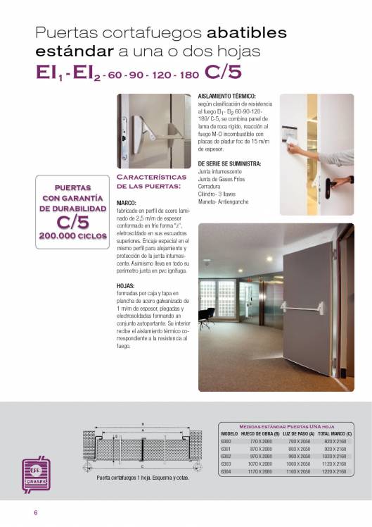 EI1-EI2-60-90-120-180 C/5. Puertas cortafuegos abatibles y correderas. 6