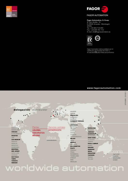 FAGOR CNC 8065. Control numérico CNC 16