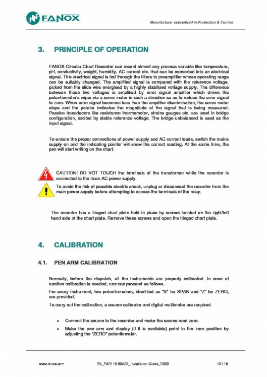 FAR115-60A05. Installation guide. 11