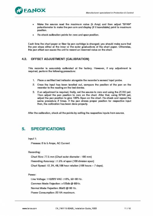 FAR115-60A05. Installation guide. 12