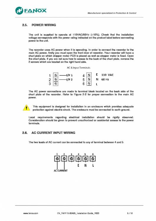 FAR115-60A05. Installation guide. 6