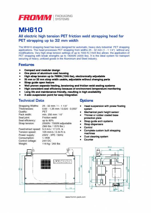 FROMM MH 610. Strapping head modular. 2