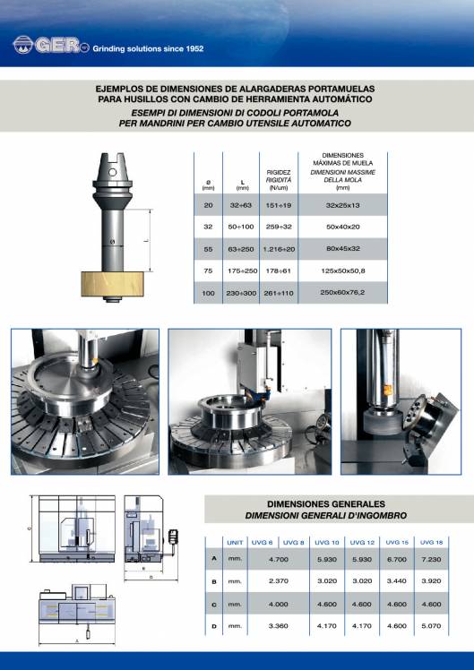 GER UVG-CNC. Rectificadoras cilíndricas verticales universales 7