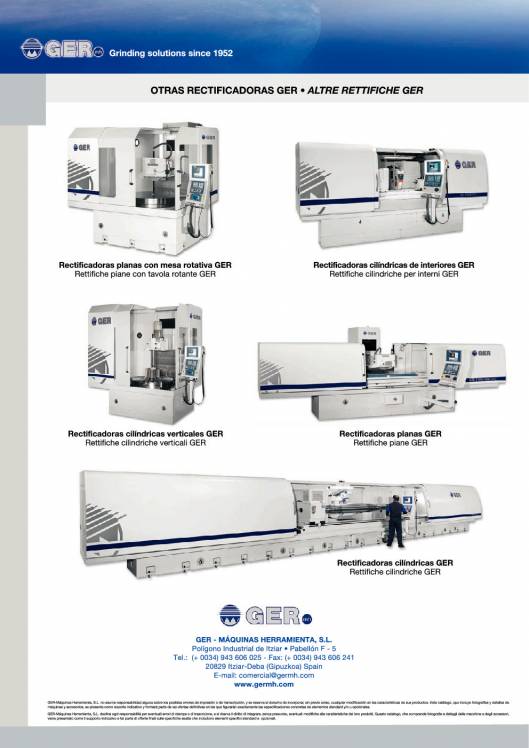 GER UVG-CNC. Rectificadoras cilíndricas verticales universales 8