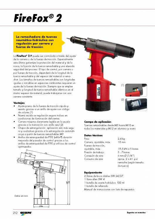 GESIPA. Remachadora-Neumatica-FIREFOX-Tuercas-Remachables 7