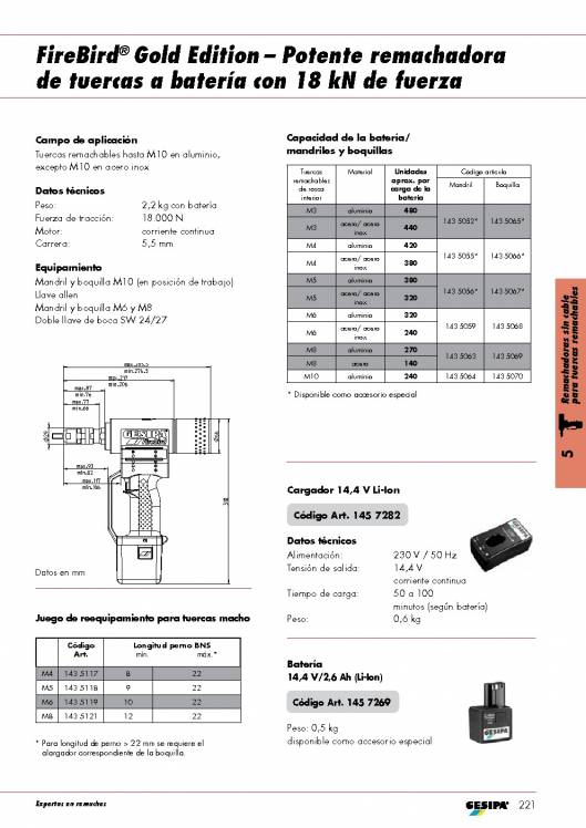 GESIPA. Remachadoras-a-bateria-FireBird-Tuercas-Remachables 4
