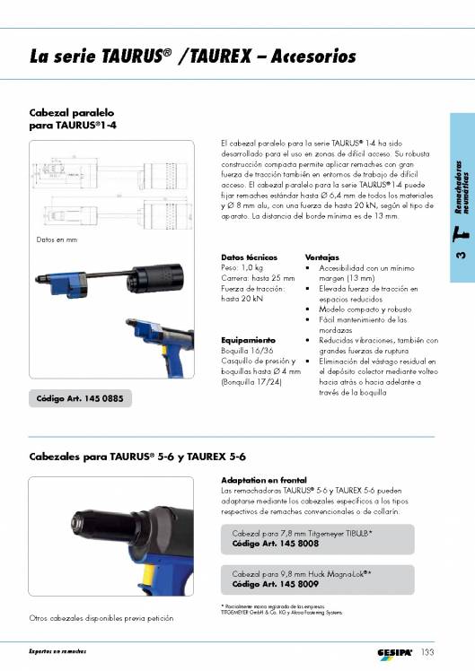 GESIPA. Remachadoras-Neumaticas-TAURUS 20