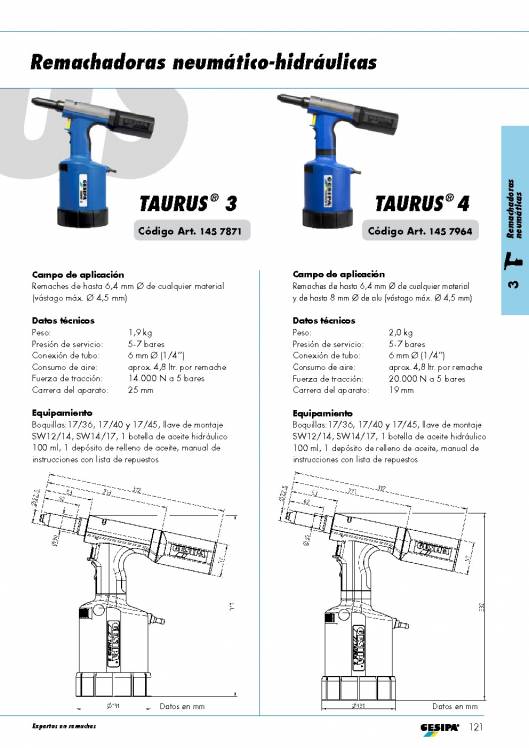 GESIPA. Remachadoras-Neumaticas-TAURUS 8
