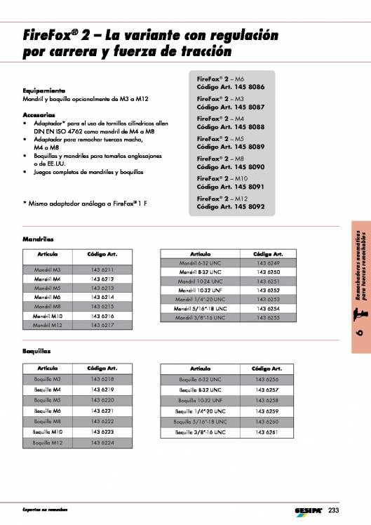 GESIPA. Remachadoras para tuercas remachables 24