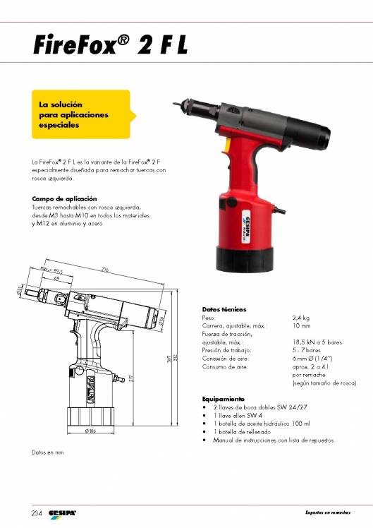 GESIPA. Remachadoras para tuercas remachables 25