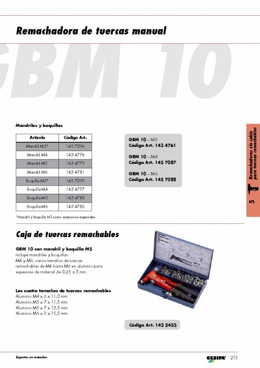 GESIPA. Remachadoras para tuercas remachables 4