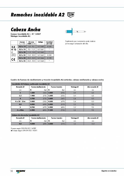 GESIPA. Remaches. 13