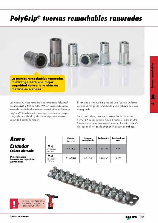 GESIPA. Tuercas remachables. 16