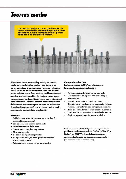 GESIPA. Tuercas remachables. 17