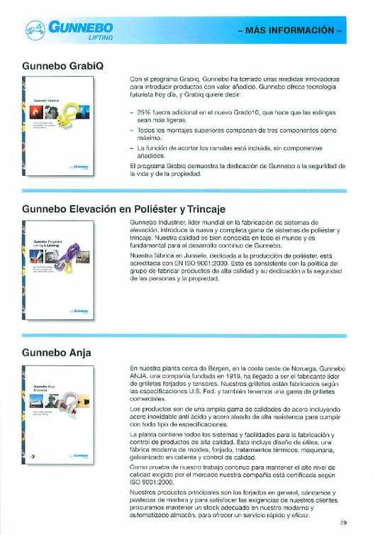 GUNNEBO. Accesorios de elevación de grado 80. 29