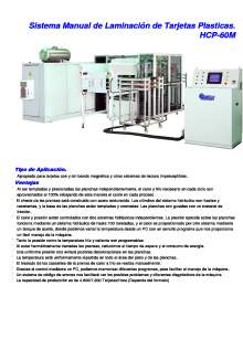 HCP-60M. Sistema Manual de Laminación de Tarjetas Plasticas.