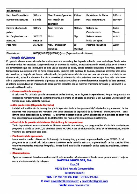 HCP-A100. Sistema Automático de Laminación de Tarjetas Plásticas. 2