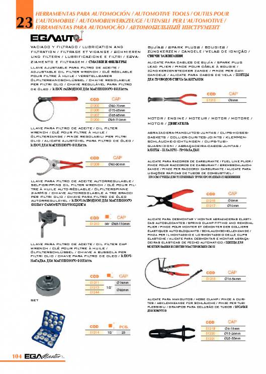 Herramientas para Mecanica de EGA MASTER. 110