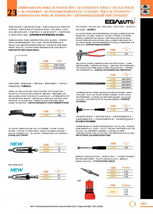 Herramientas para Mecanica de EGA MASTER. 111